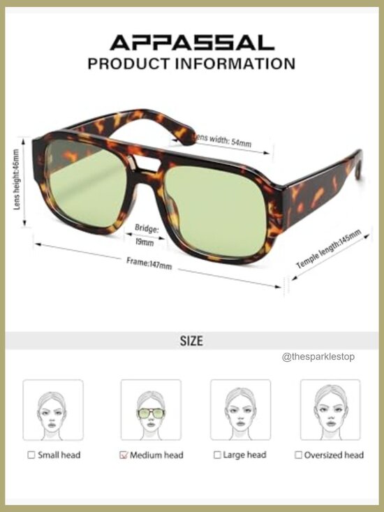 Vintage Square Aviator Sunglasses UV400 main image 4